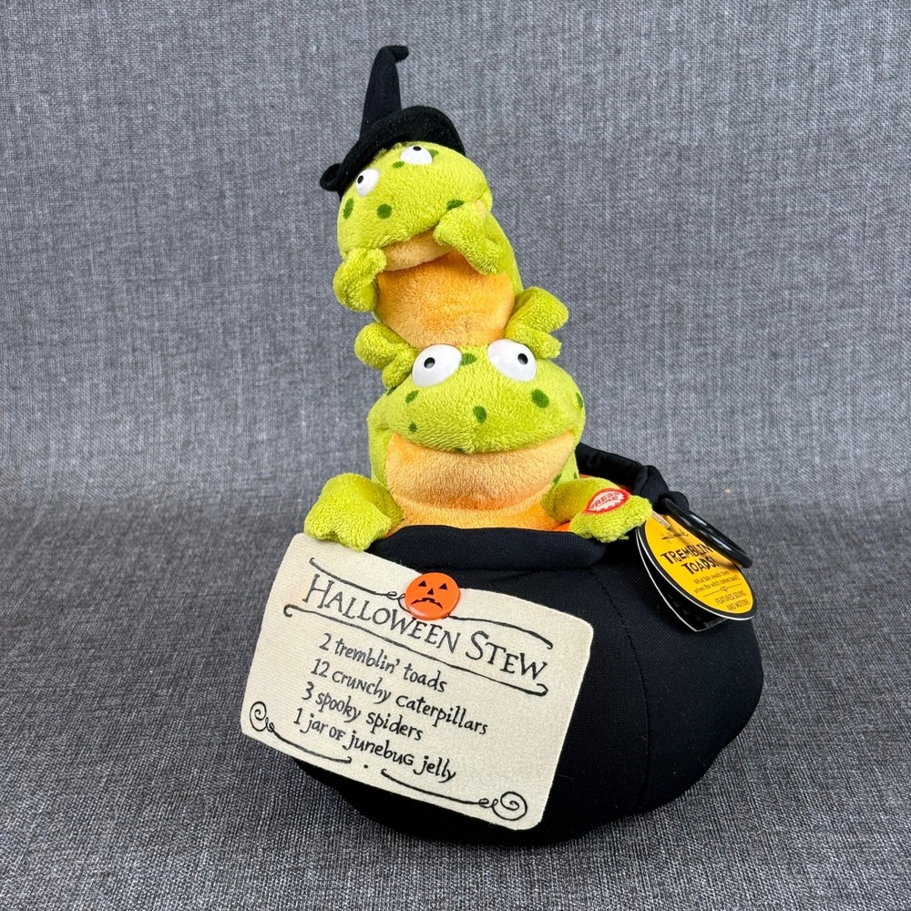 Hallmark Halloween Tremblin Toads Animated Plush Cauldron Sound Motion - TESTED